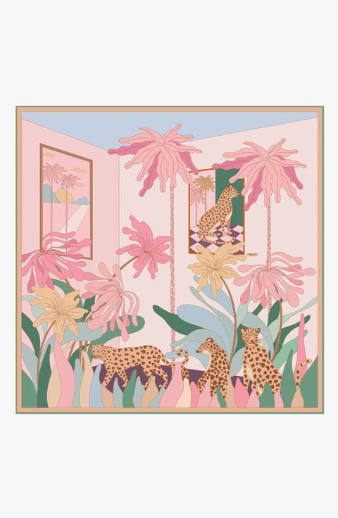 Double Sided Silk Scarf Of Indoor Forest