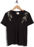Cinq à Sept Bree Beaded Cotton T-Shirt