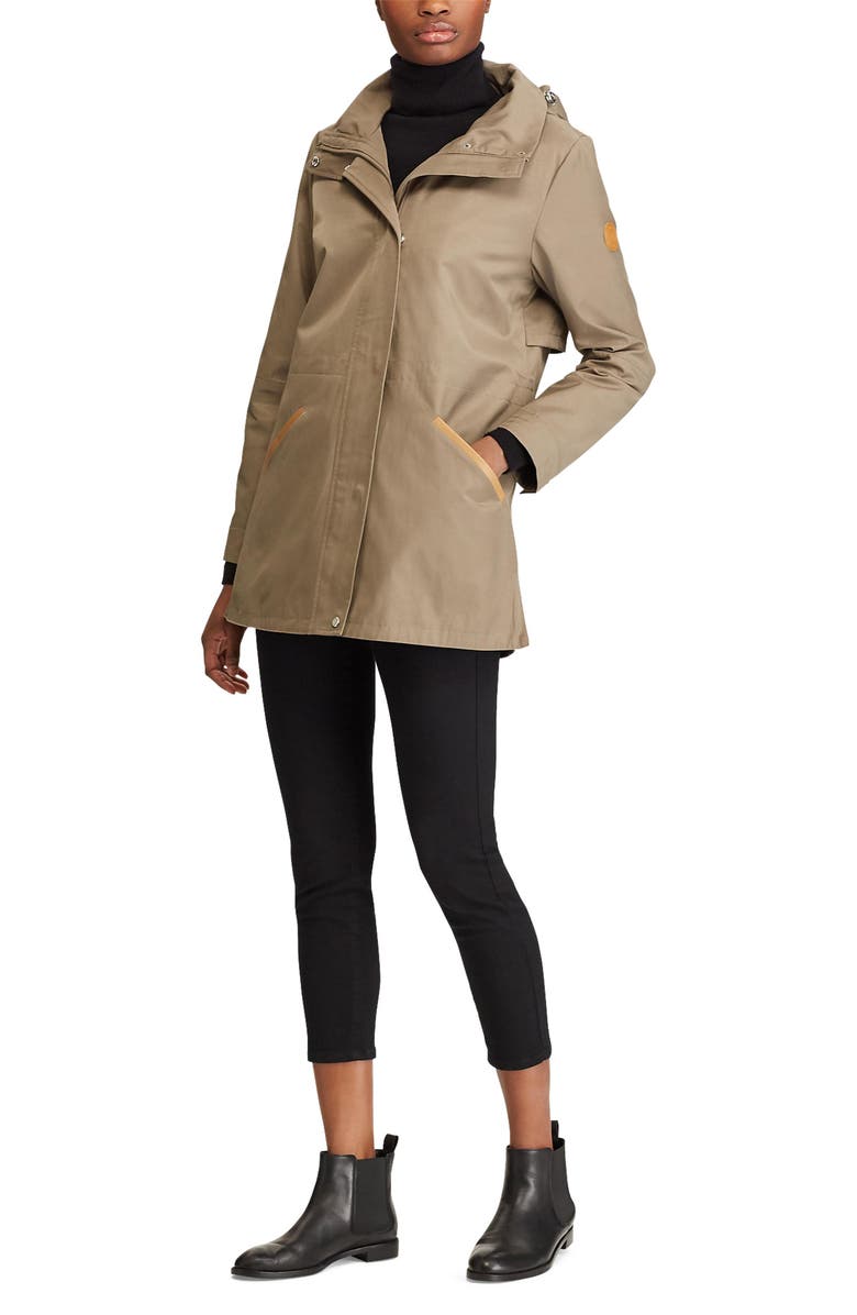 Lauren Ralph Lauren Stowaway Hood Drawstring Waist Anorak, Alternate, color,