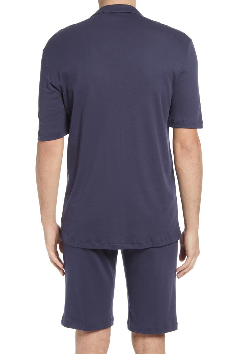 Night and Day Button Front Cotton Pajama Set, Alternate, color, BLACK IRIS