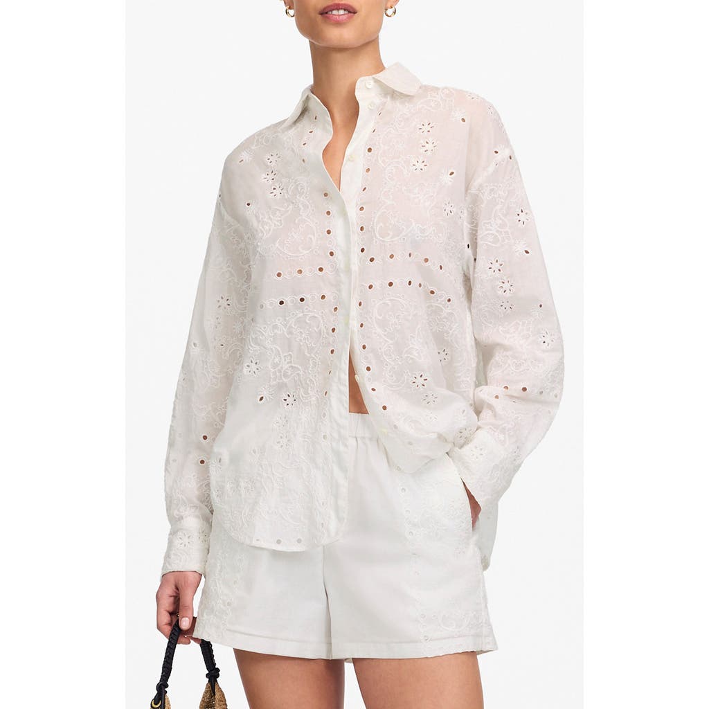 Shop Madewell Eyelet Pull-on Shorts In White