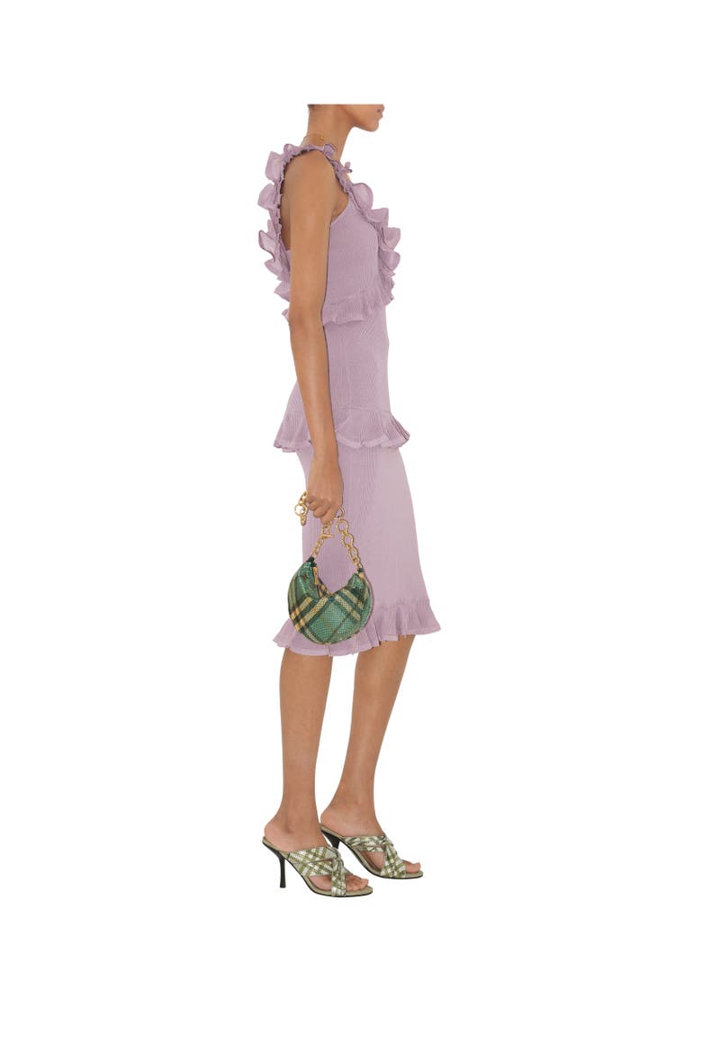 Ruffled Silk Blend Dress, Alternate, color, Wisteria