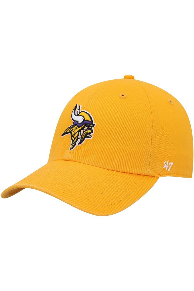 Men's '47 Gold Minnesota Vikings Clean Up Alternate Adjustable Hat, Main, color, Gold