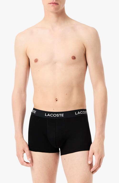 Lacoste Core Essentials Assorted 5-pack Stretch Cotton Boxer Briefs In Black