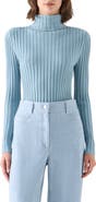 Akris punto Merino Wool Reverse Rib Turtleneck Sweater