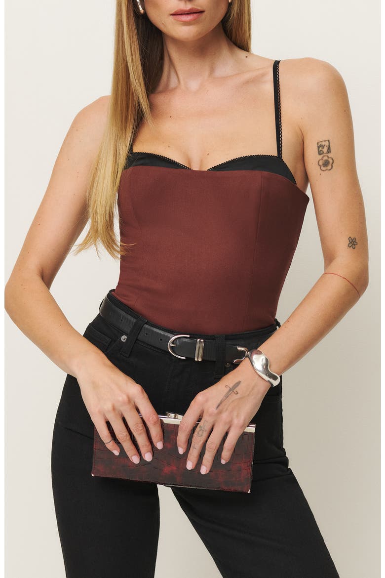 Melanie Lace Trim Crop Camisole, Main, color, RED