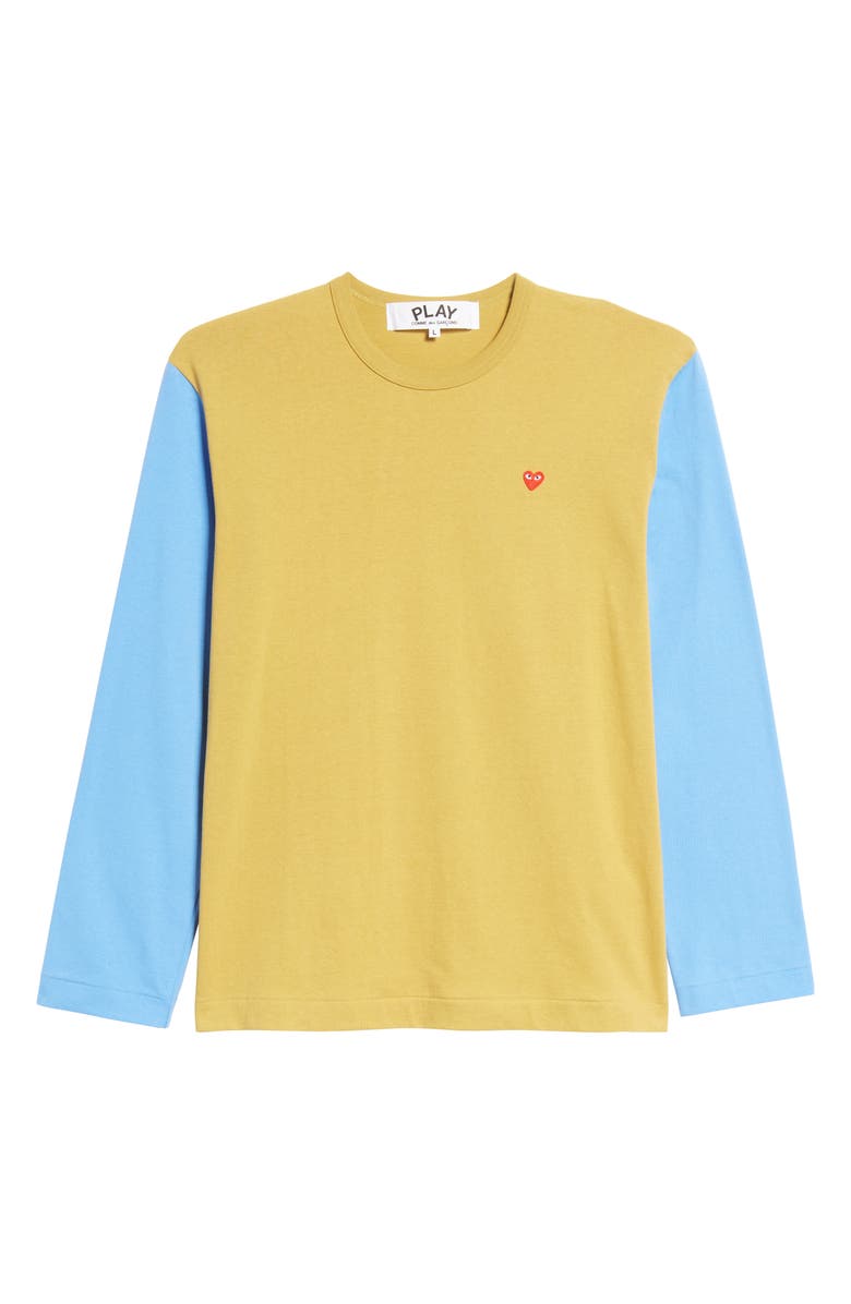 Comme des Garçons PLAY Colorblock Long Sleeve Cotton T-Shirt, Alternate, color,