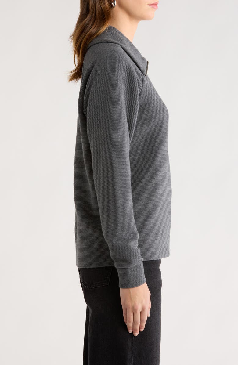 Caslon<sup>®</sup> Ottoman Half Zip Pullover, Alternate, color, Grey Dark Charcoal Heather