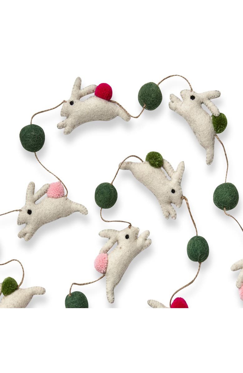 tag Easter Bunny Wool Felt Garland Colorful Wall Banner Decor, Alternate, color, Multicolored