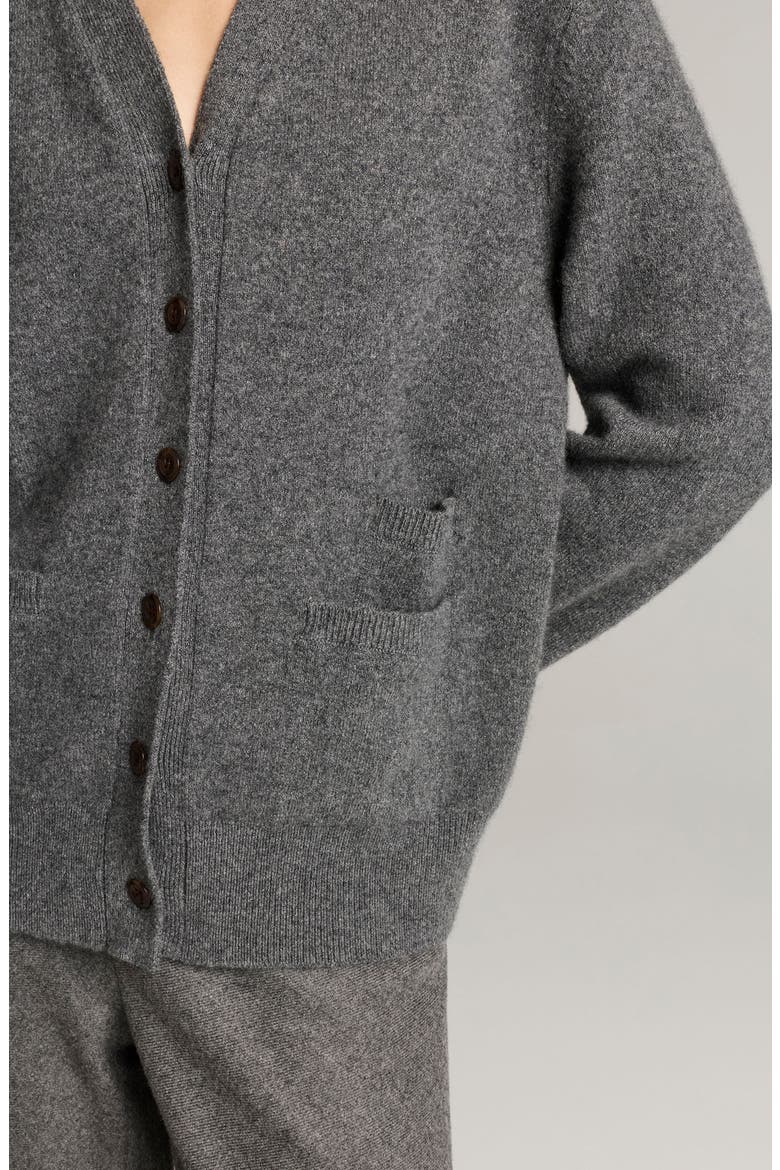 Relaxed V-Neck Cardigan, Alternate, color, HEATHER PEWTER