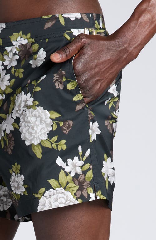 Tom Ford Hendrix Floral Swim Trunks In Combo White/black