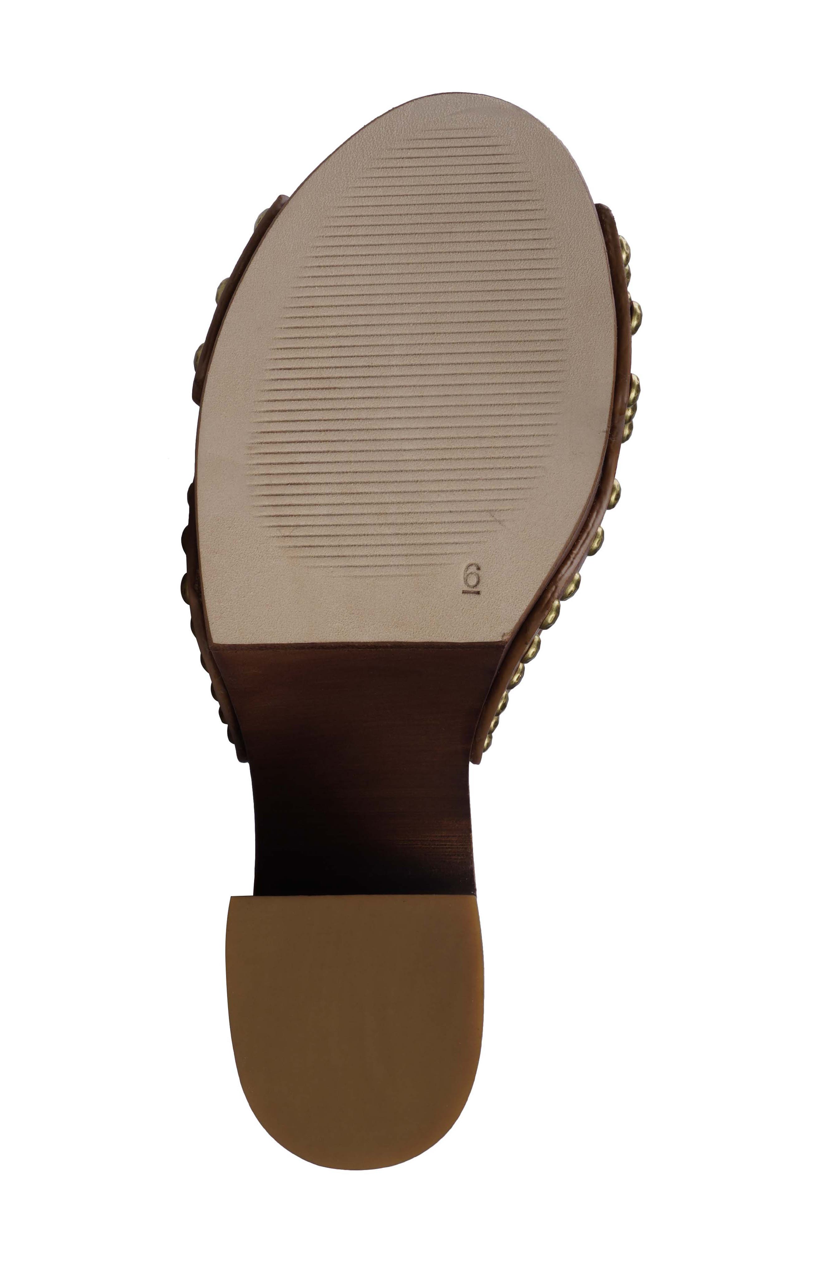 Yama Platform Slide Sandal, Alternate, color, TAN LEATHER