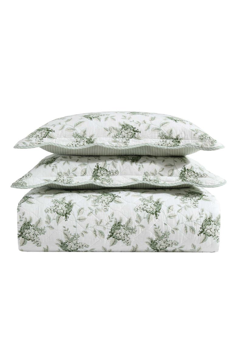 Laura Ashley Ramona Quilt & Sham 3-Piece Set, Main, color, Green