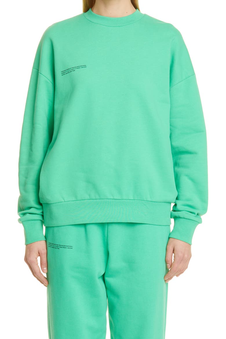 365 PPRMINT™ Unisex Organic Cotton Crewneck Sweatshirt, Main, color, JADE GREEN