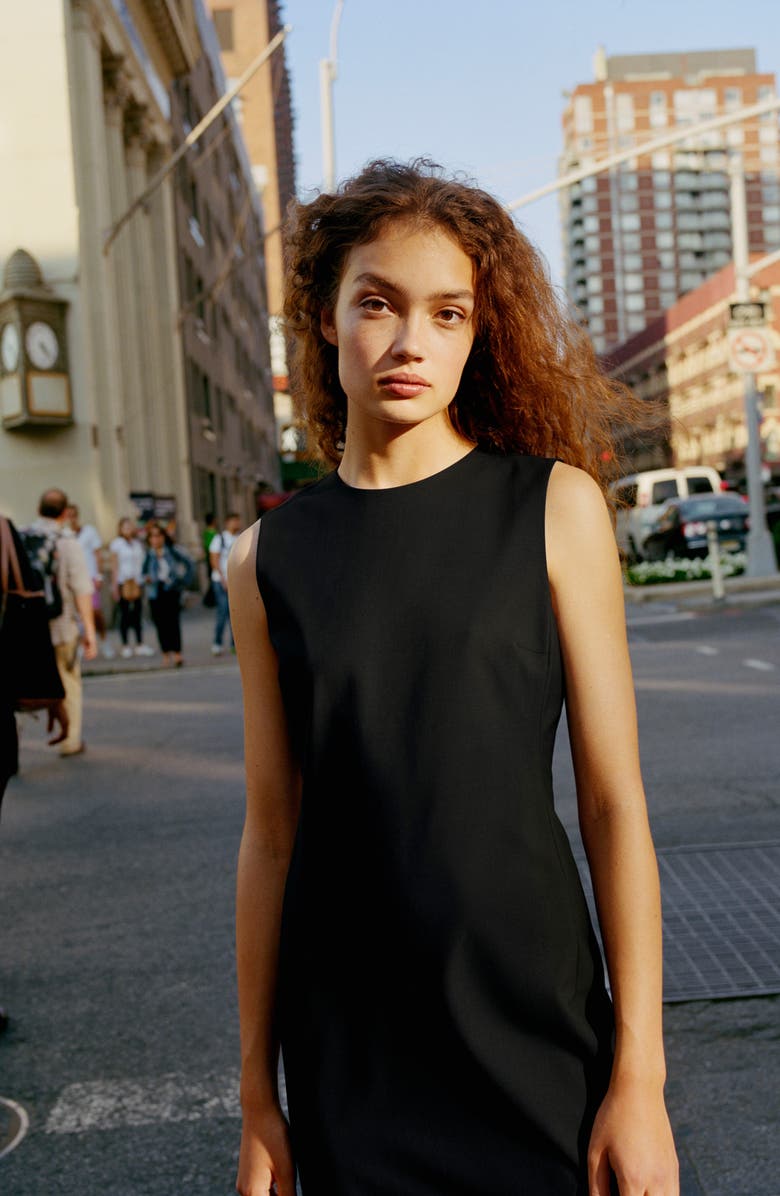 Theory Eano Good Wool Sheath Dress, Alternate, color, Black