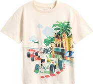 NEXT Kids' Oversize Artistic Racing Car Cotton Graphic T-Shirt