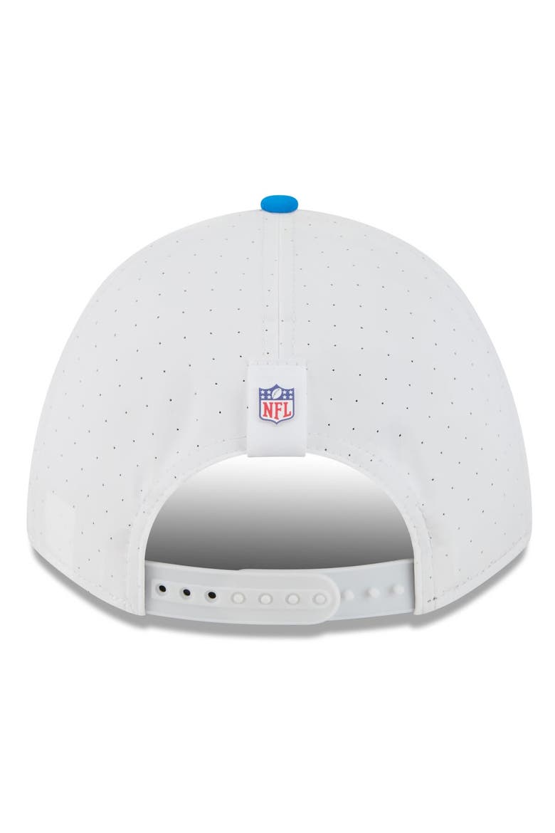 Men's New Era  White/Blue Detroit Lions 2025 NFL Training Camp A-Frame 9FORTY Adjustable Hat, Alternate, color, White