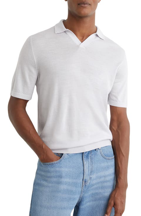 Duchie Johnny Collar Short Sleeve Wool Polo Sweater