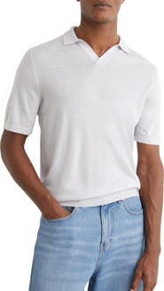Reiss Duchie Johnny Collar Short Sleeve Wool Polo Sweater