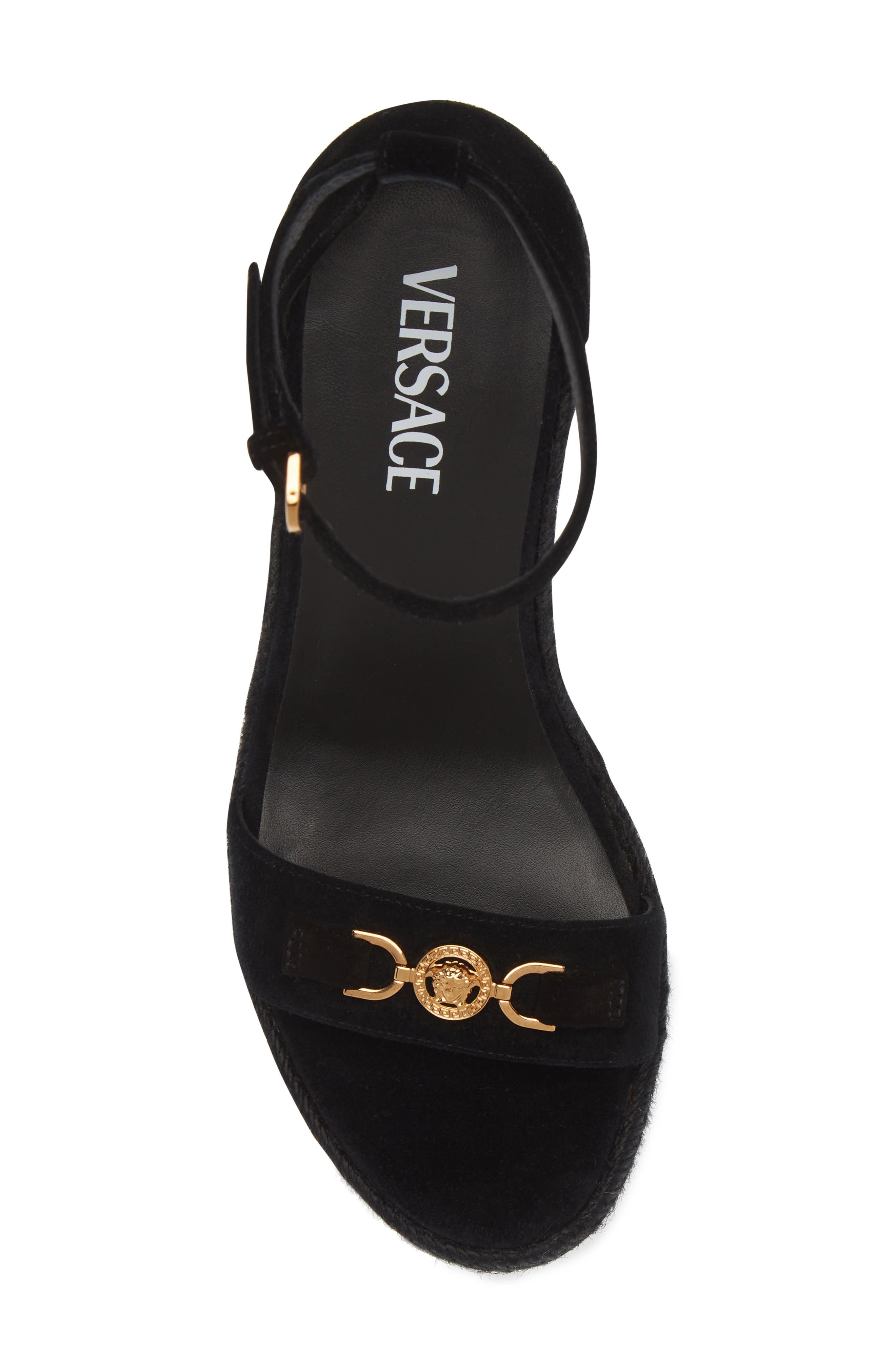 Versace Medusa '95 Espadrille Wedge Sandal, Alternate, color, 
