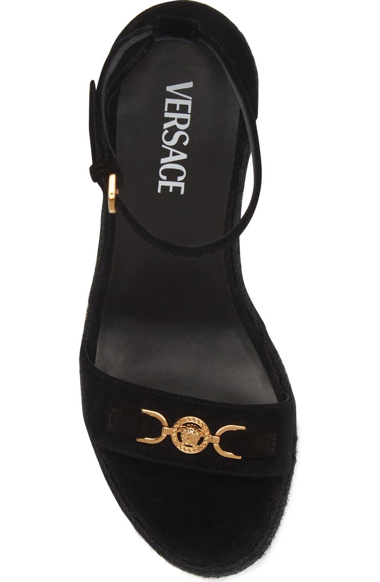 Versace Medusa '95 Espadrille Wedge Sandal, Alternate, color,