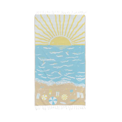 Oversized 37" x 71" Preppy Turkish Beach Towel by Ramus & Co