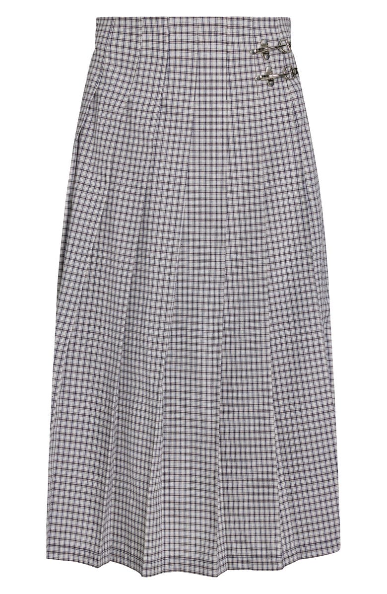 LIONESS Fame Plaid Pleated Midi Skirt, Alternate, color, 