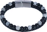 Trafalgar Thurgood Beaded and Braided Leather Secure Clasp Bracelet