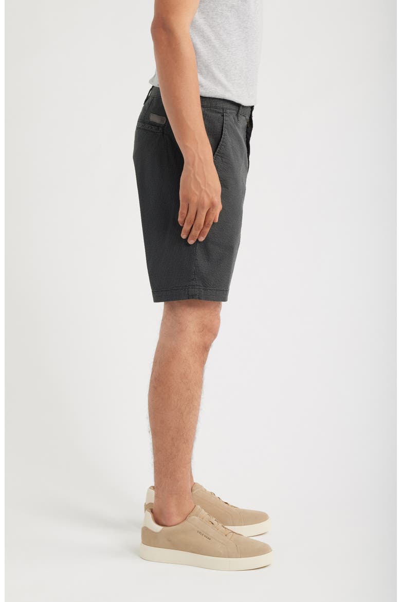 Wanderer Slim Fit Flat Front Stretch Seersucker Shorts, Alternate, color, SULFUR DARK COAL