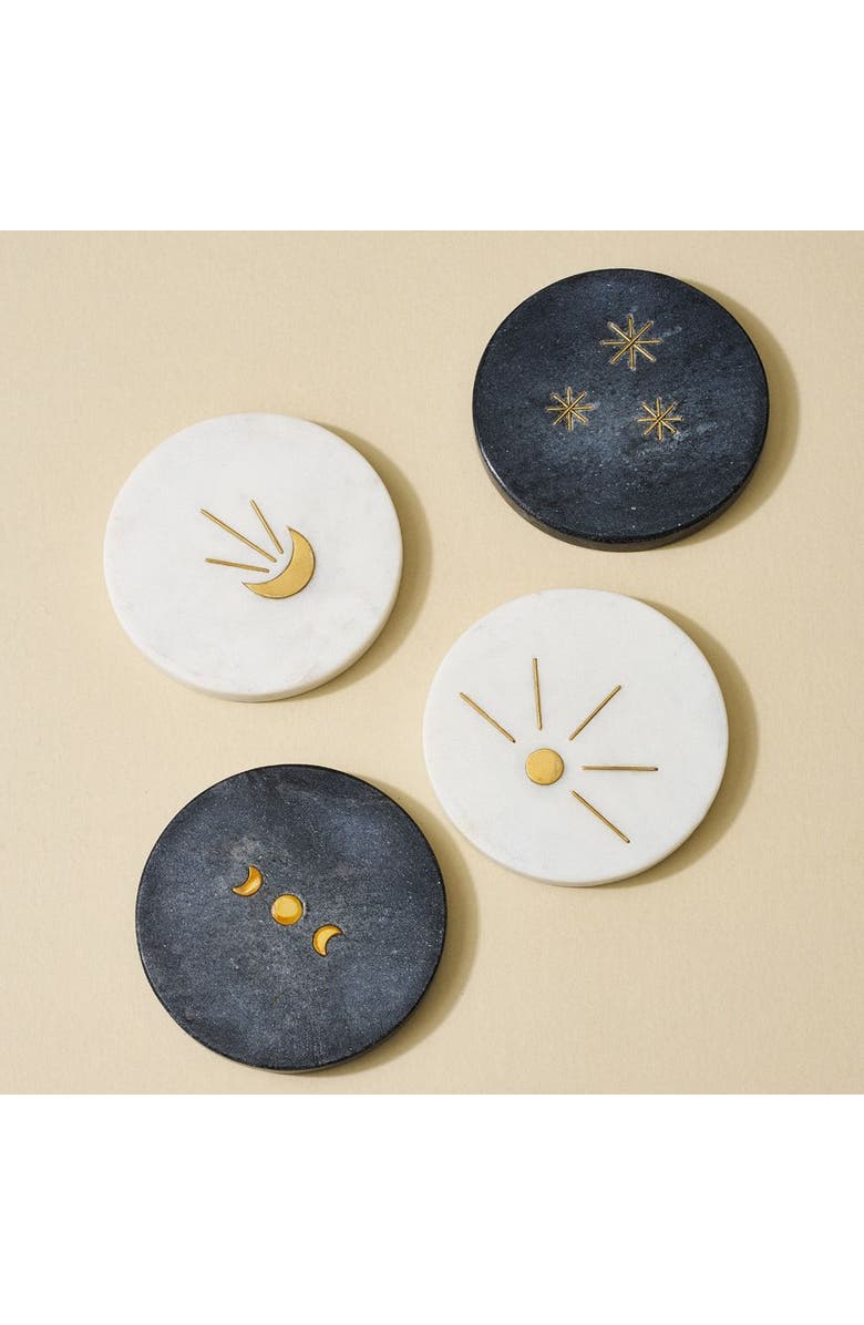 Matr Boomie Indukala Moon Phase Marble Coasters - Set of 4, Alternate, color, Multicolor