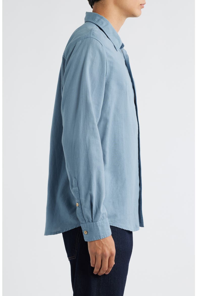 Wesley Linen & Cotton Button-Up Shirt, Alternate, color, SHORE BREAK