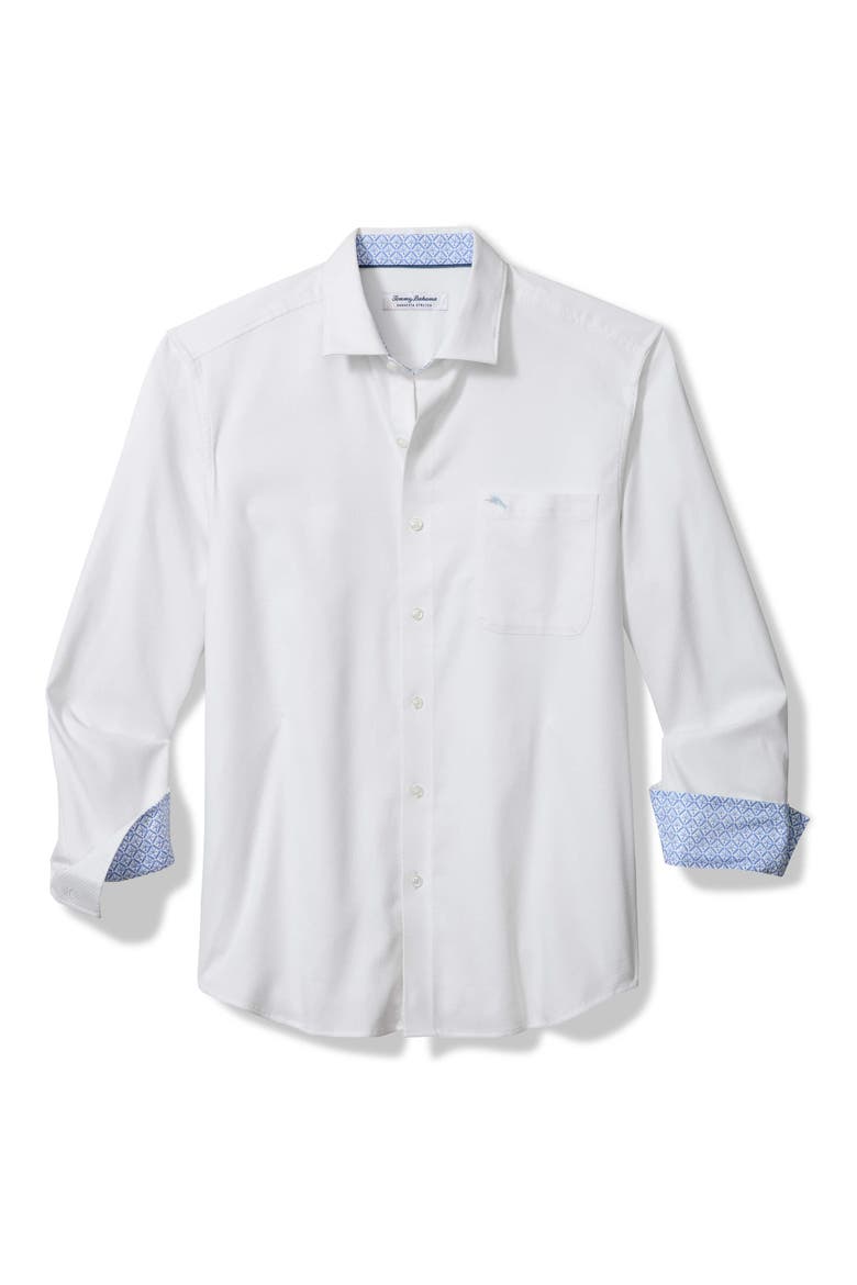 Sarasota Stretch Ventura Coast Solid White IslandZone® Button-Up Shirt, Main, color, WHITE