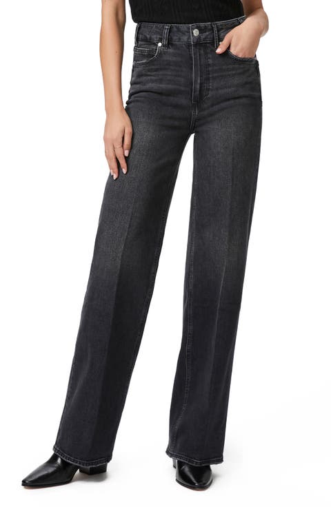 Sasha High Waist Wide Leg Jeans (Viper Black Distressed)