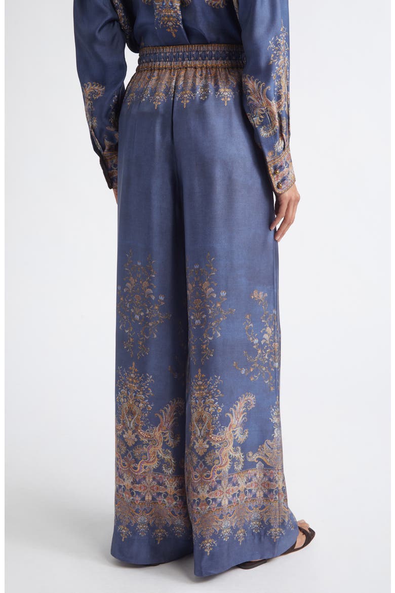 Valiant Print Silk Wide Leg Pants, Alternate, color, NAVY PAISLEY