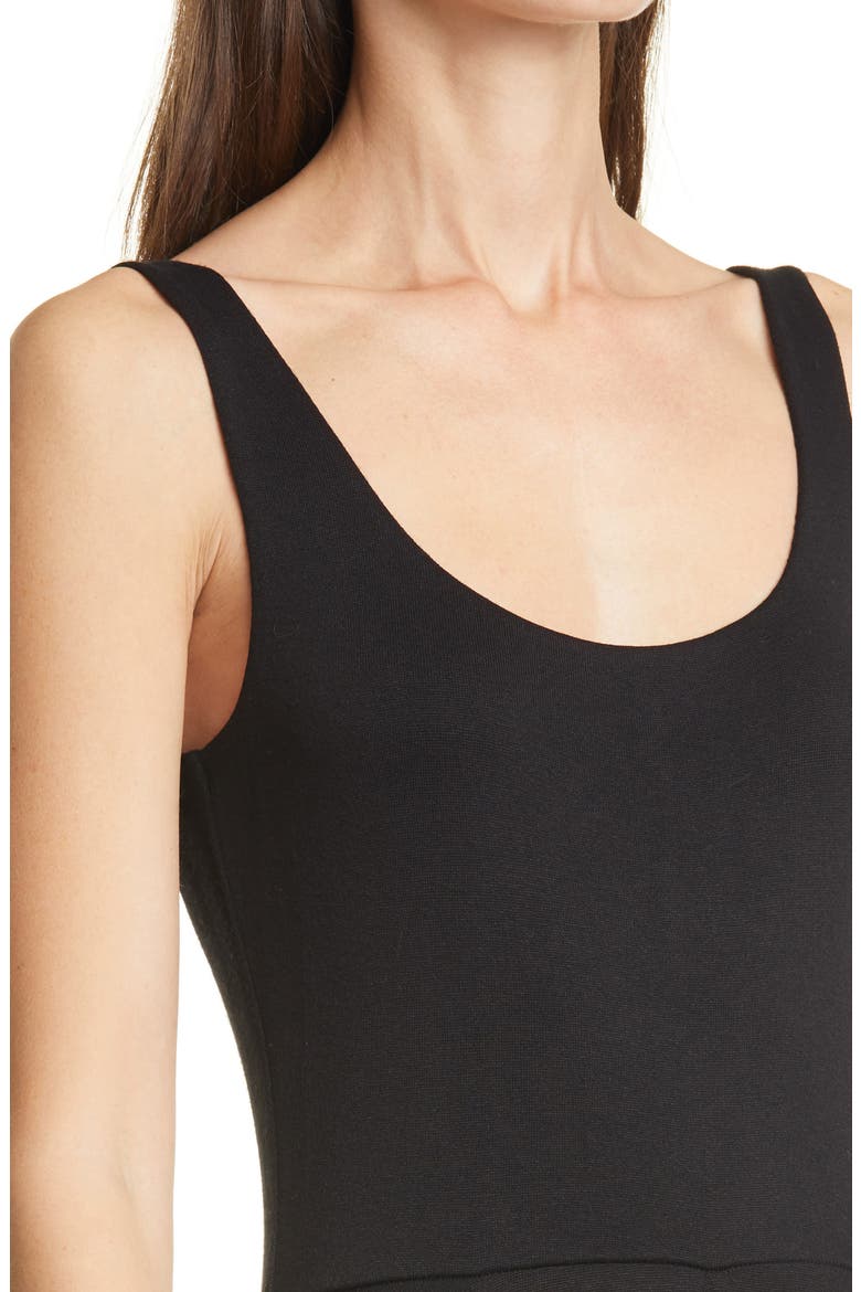 Handkerchief Hem Sleeveless Tank Dress, Alternate, color, BLACK
