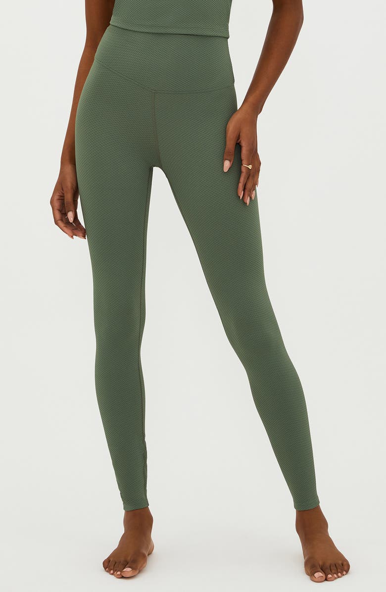 Beach Riot Piper Textured Leggings, Main, color, Queen Palm