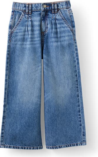 Kid's Pleat Front Relaxed Denim Jean