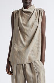 Kallmeyer Penny Stripe Sleeveless Draped Top
