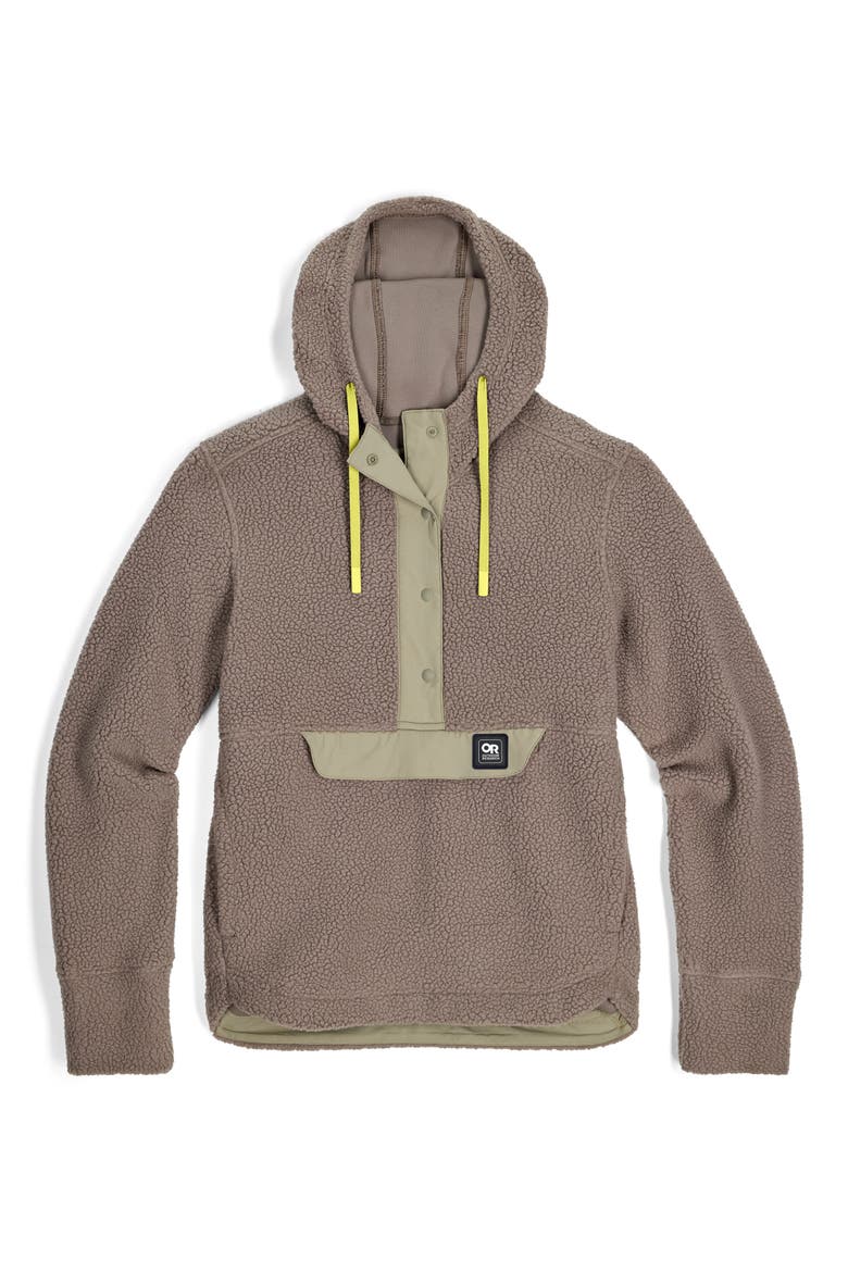 Grayland High Pile Fleece Hoodie, Alternate, color, SABLE