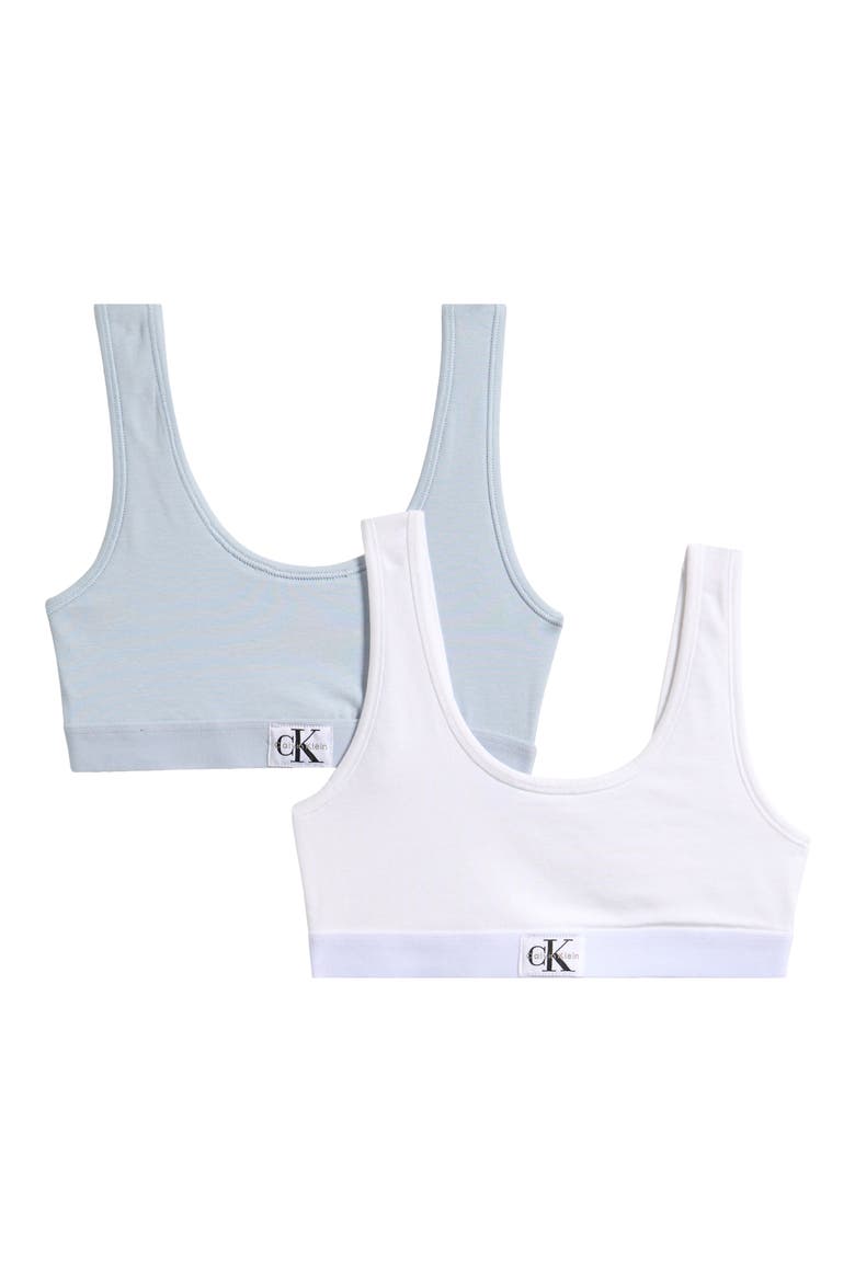 Kids' 2-Pack Sports Bras, Main, color, PLEIN AIR/ WHITE