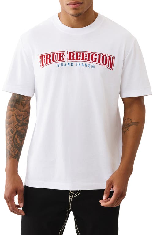 True Religion Painted Horseshoe Relaxed Tee In White