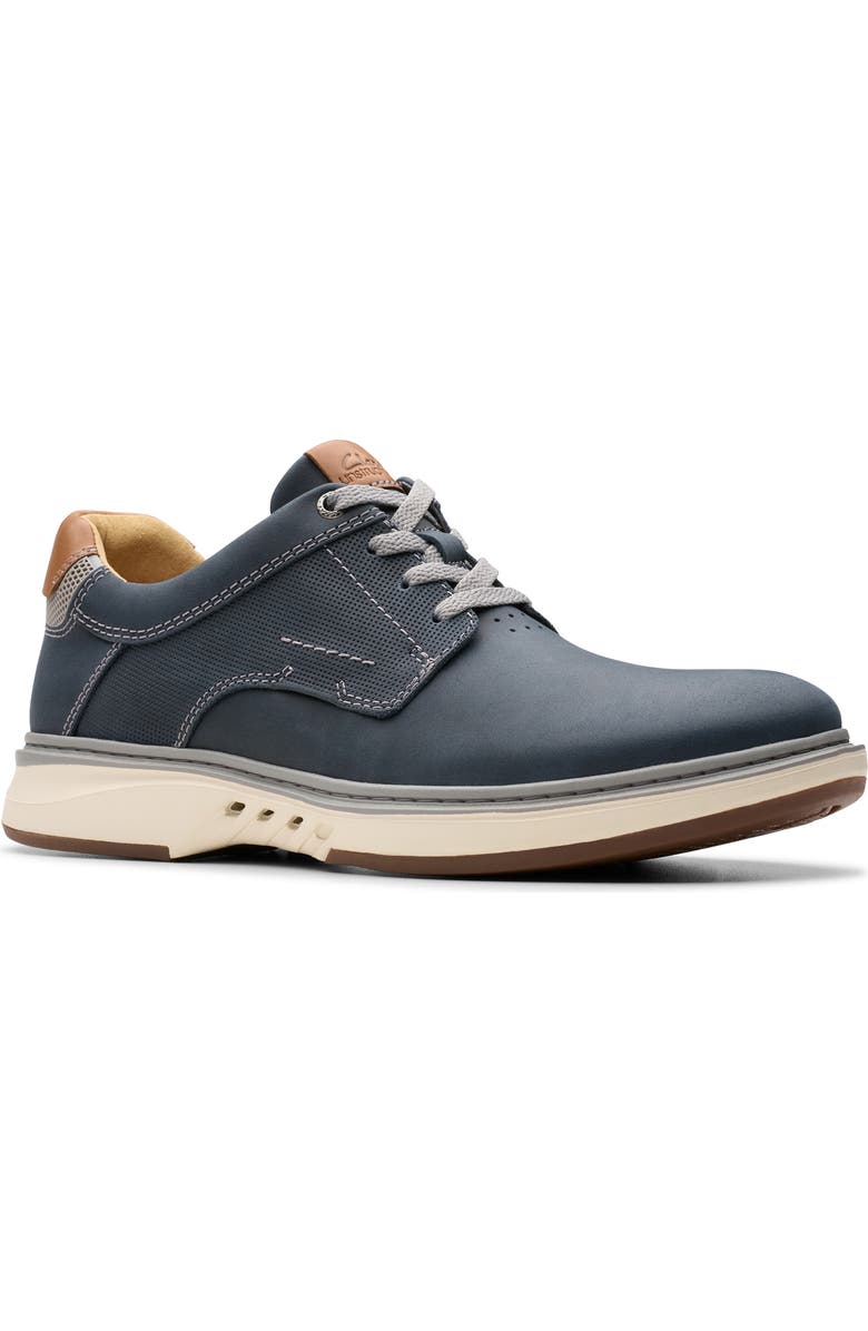 Clarks<sup>®</sup> Un Briley Pace Plain Toe Derby, Main, color, Navy Leather