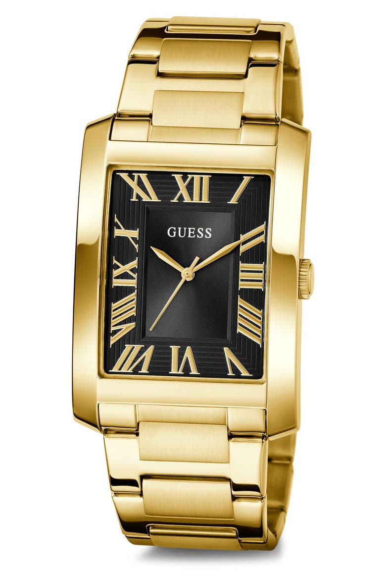Clyde Goldtone Bracelet Tank Watch, 34mm, Alternate, color, GOLD