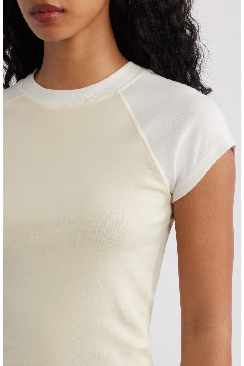 Short Raglan Sleeve Cotton T-Shirt, Alternate, color, YELLOW