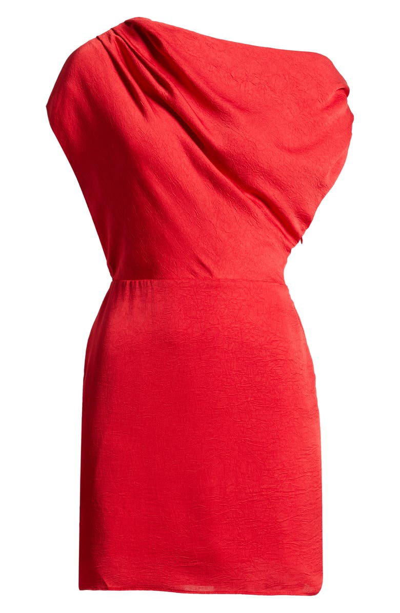 ASTR the Label Draped Asymmetric Neck Dress, Alternate, color, Red