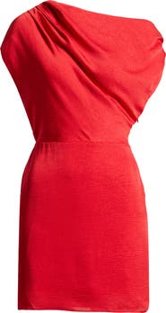 ASTR the Label Draped Asymmetric Neck Dress
