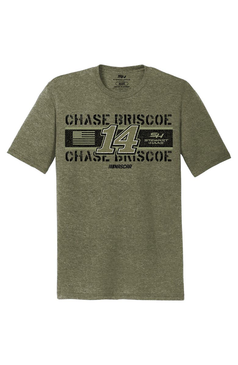 STEWART-HAAS RACING Men's Stewart-Haas Racing Team Collection  Green Chase Briscoe Flag Tri-Blend T-Shirt, Alternate, color, Green