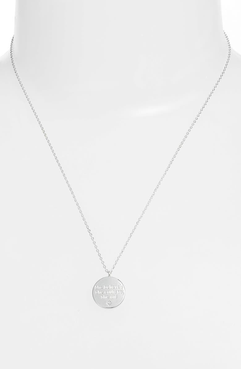 Estella Bartlett Engraved Quote Necklace, Alternate, color, 
