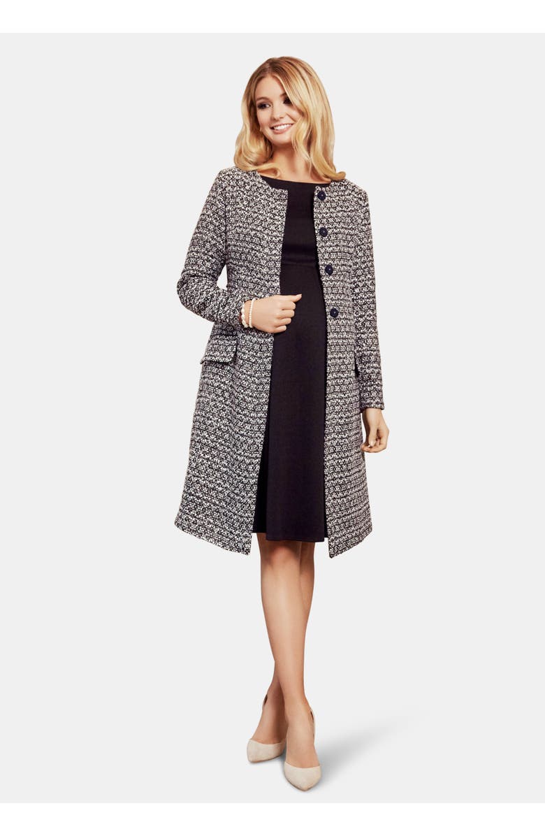 Tiffany Rose Maternity Verity Boucle Maternity Coat, Main, color, Snow Forest