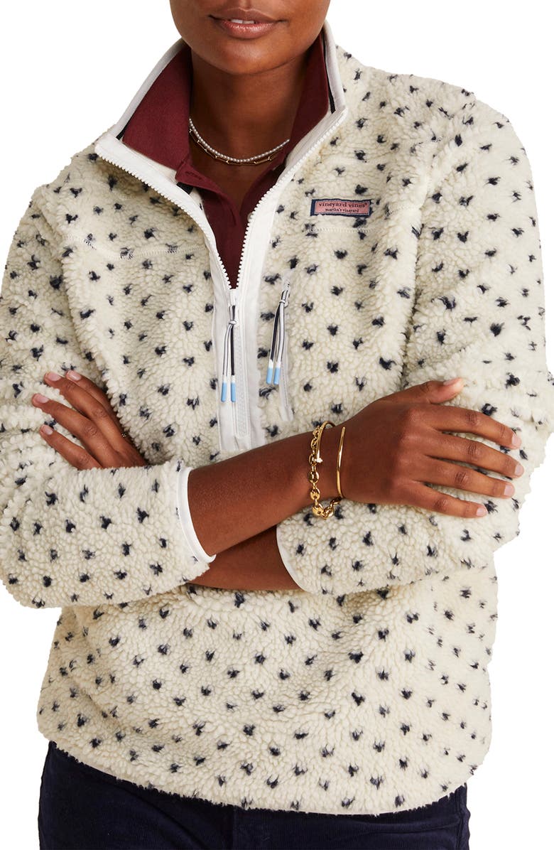 vineyard vines Bird's Eye High Pile Fleece Half-Zip Pullover, Main, color, 